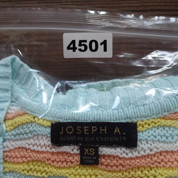 Joseph A. Cardigan Sweater Womens XS Pastel Stripe Oversized Cropped Boxy Retro - Picture 7 of 8